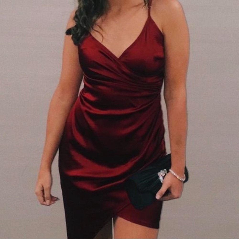 Red Satin Dress